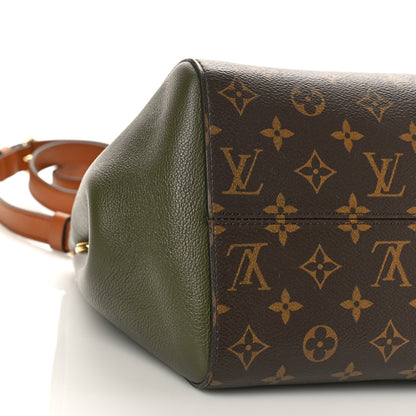 Louis Vuitton Calfskin Monogram Fold Tote PM Cream Khaki Black 7 of 8