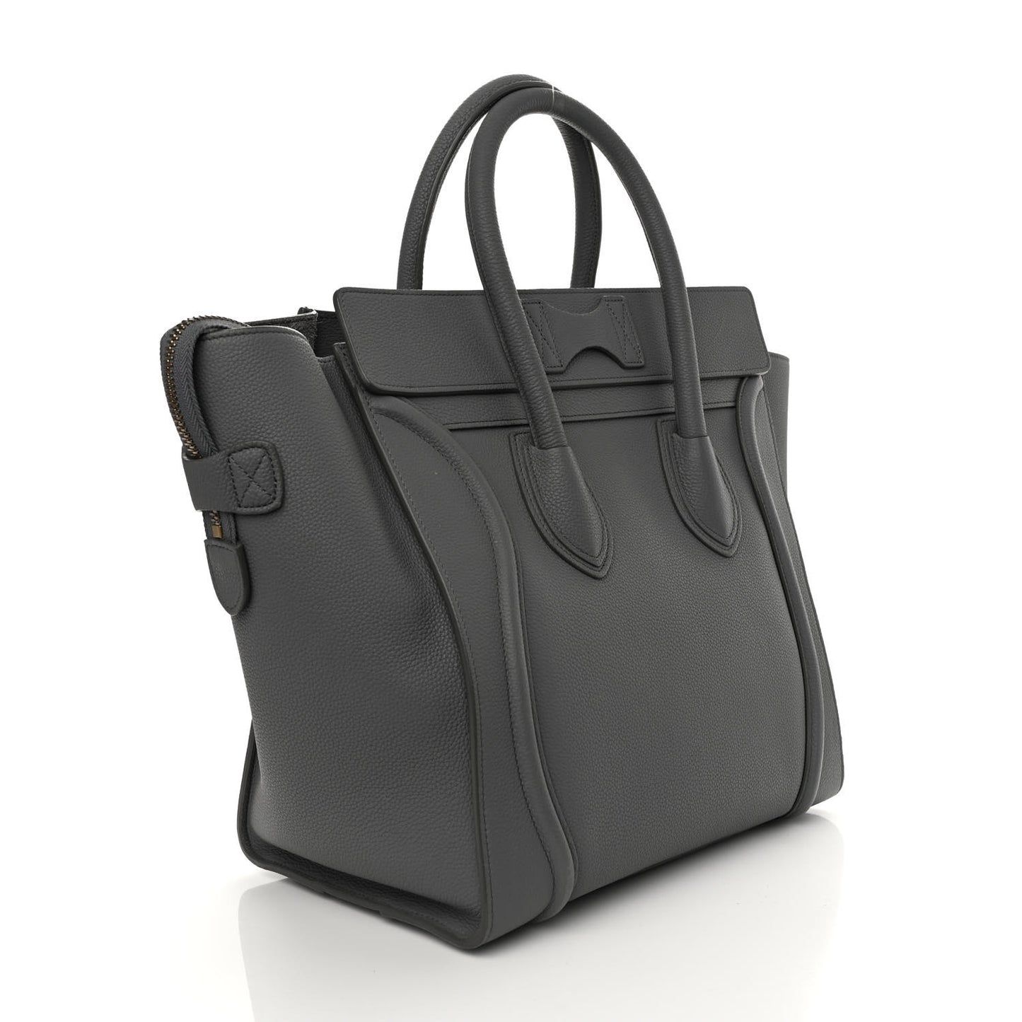 Drummed Calfskin Mini Luggage Kohl