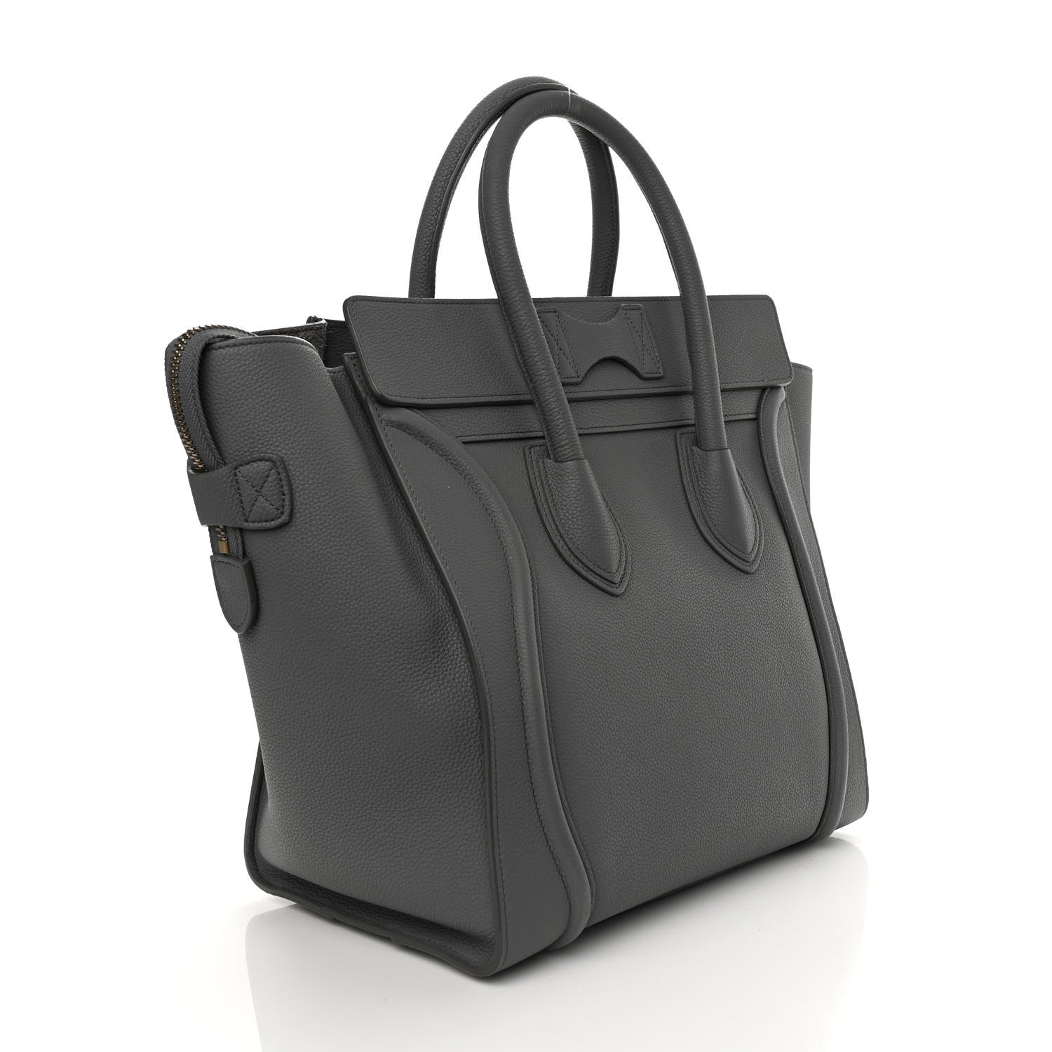 Celine Drummed Calfskin Mini Luggage Kohl 3 of 13