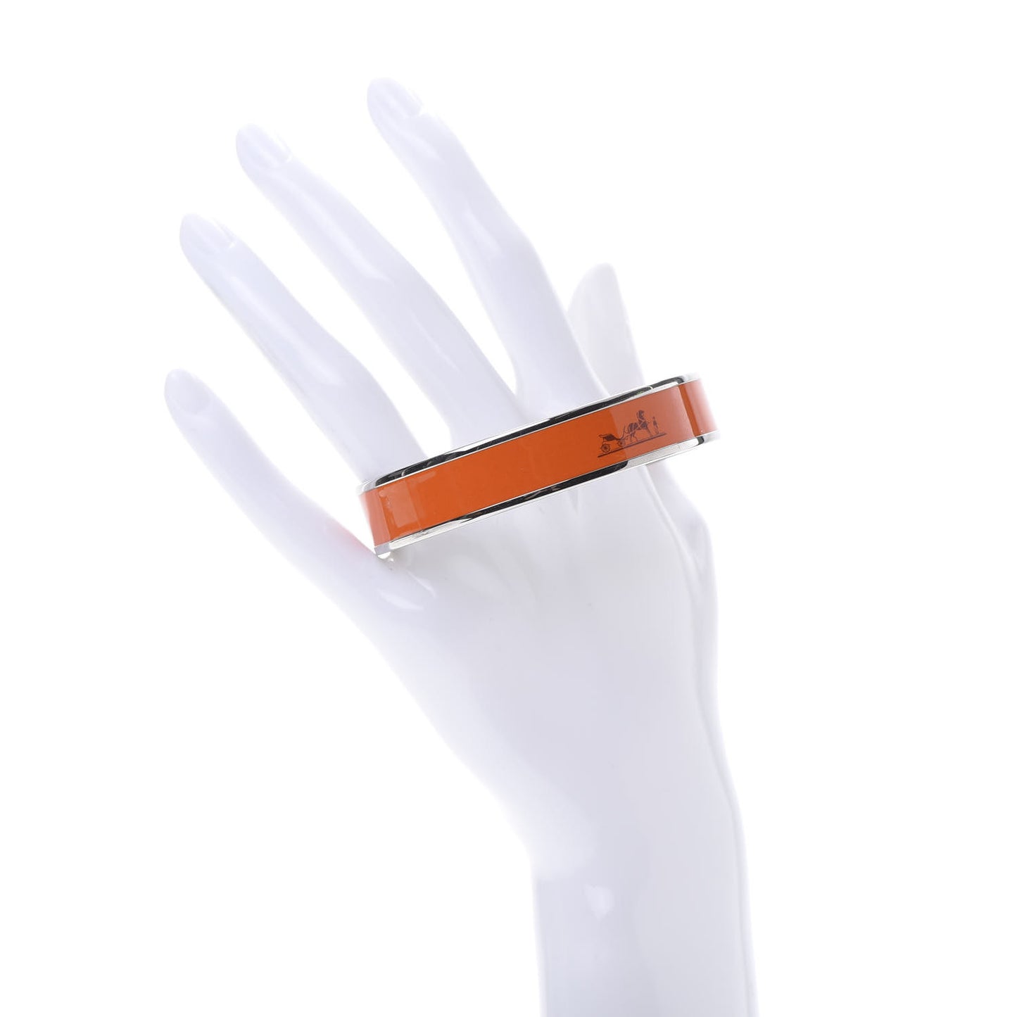 Enamel Printed Caleche Medium Bracelet 70 Orange