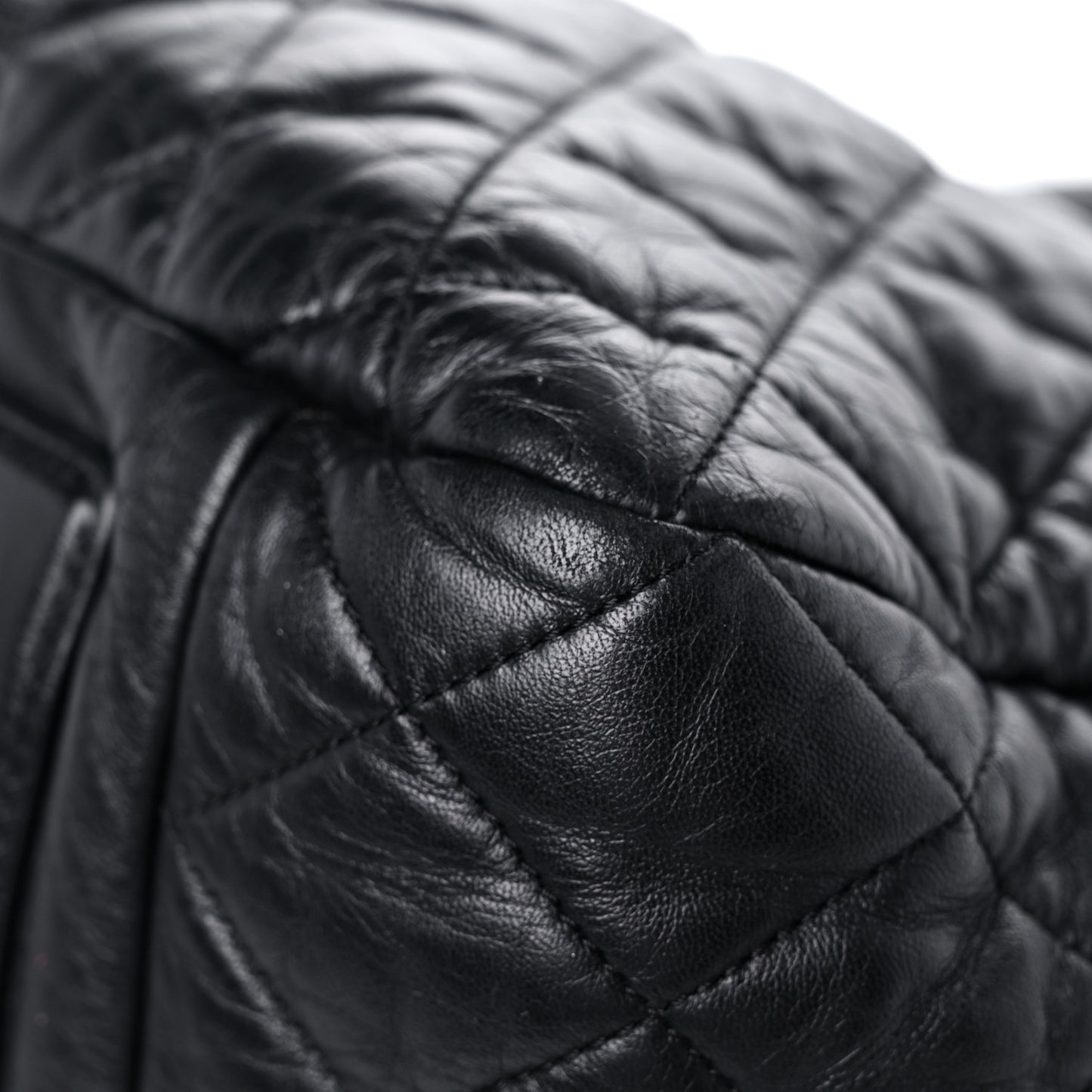 Lambskin Quilted Large Coco Cocoon Tote Black