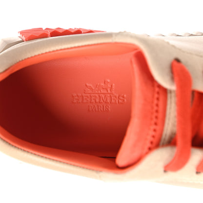 Hermes Goatskin Suede Goatskin Bouncing Sneakers 36 Beige Sarrasin 6 of 8