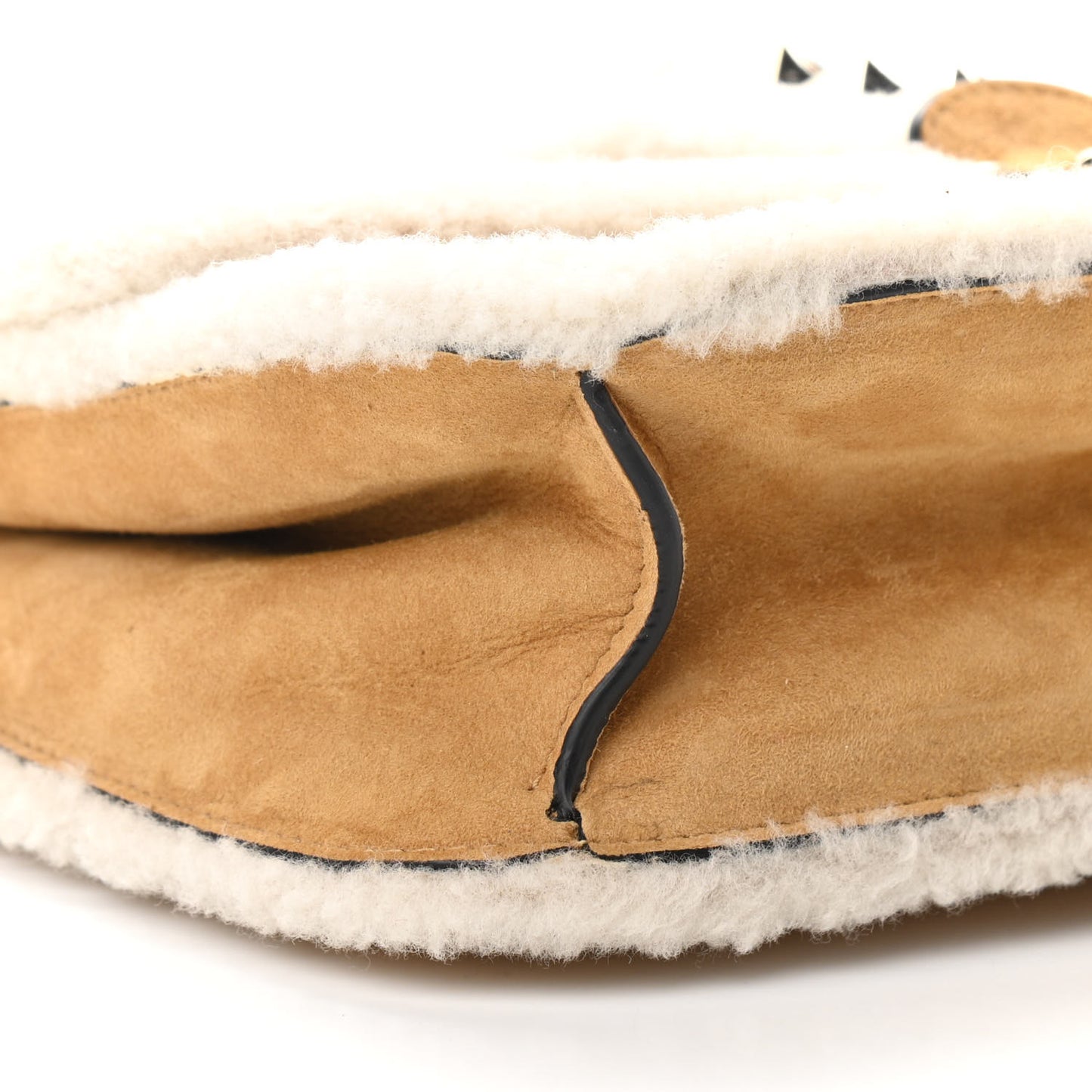 Shearling Medium Glam Lock Rockstud Flap Tan