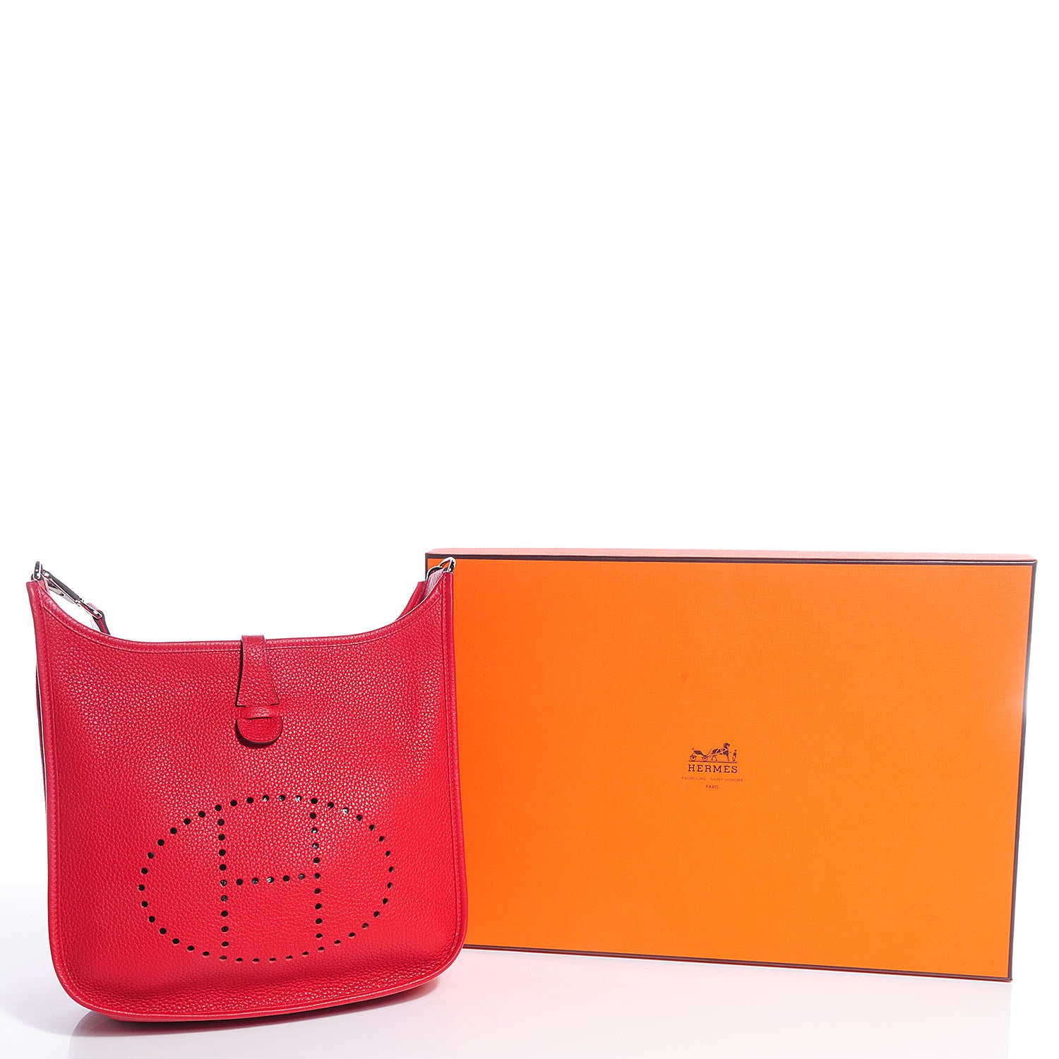 Hermes Taurillon Clemence Evelyne III PM Rouge Casaque 5 of 15