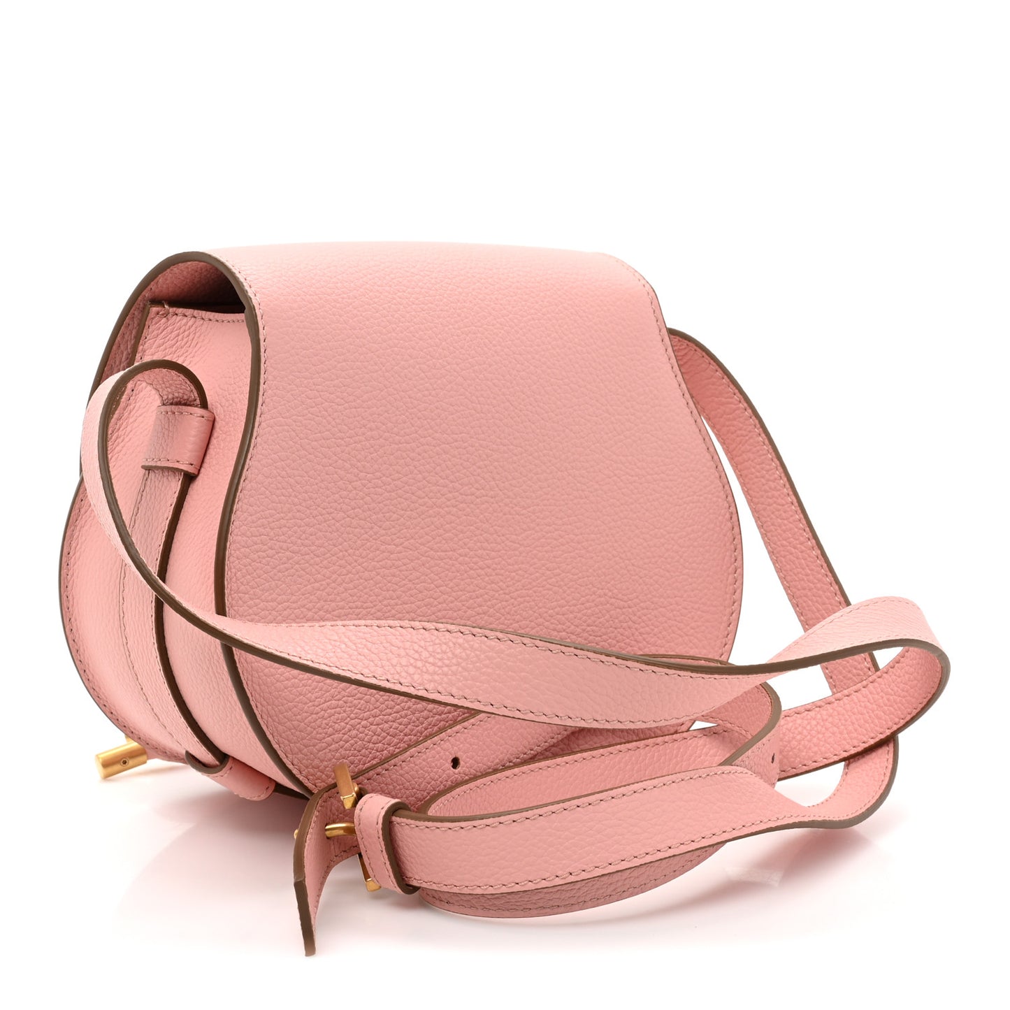 Grained Calfskin Small Marcie Saddle Bag Blossom Pink