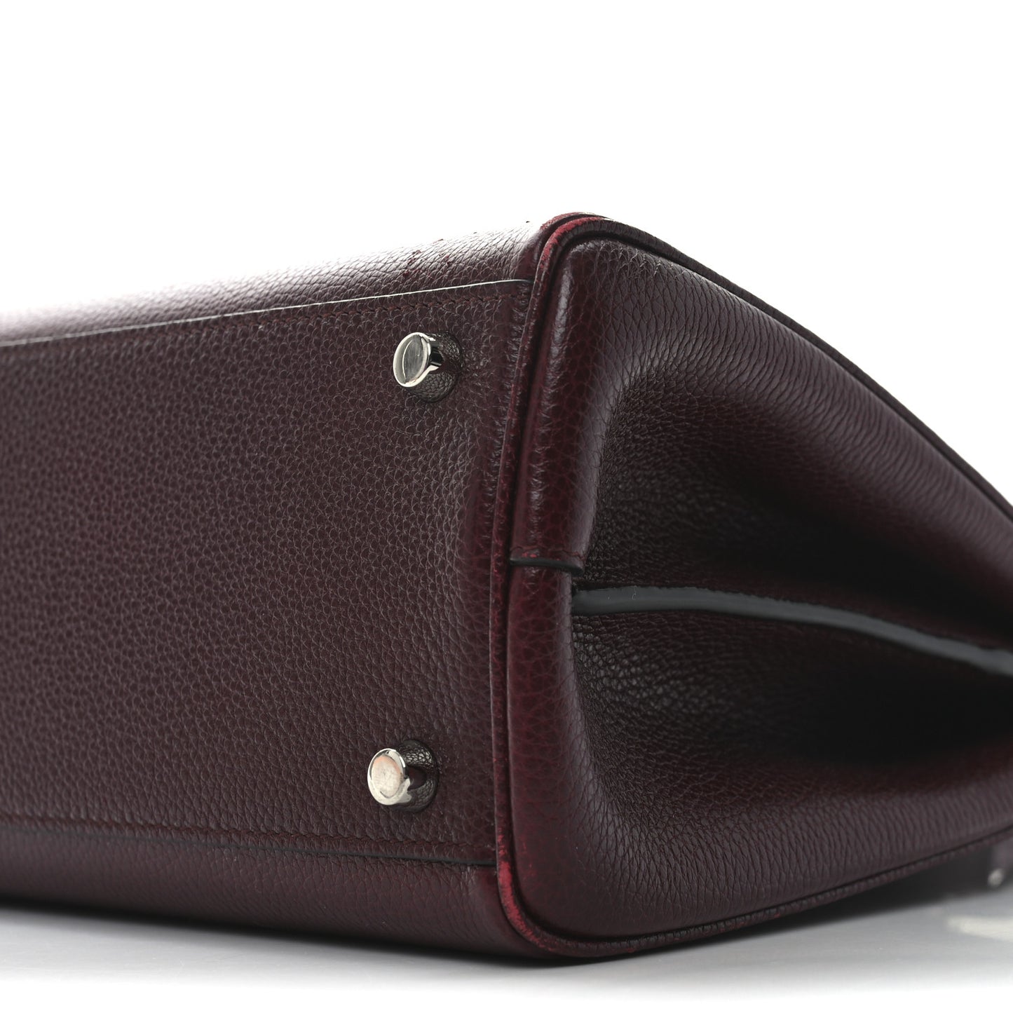 Grainy Calfskin Small Zumi Top Handle Bag Vintage Bordeaux