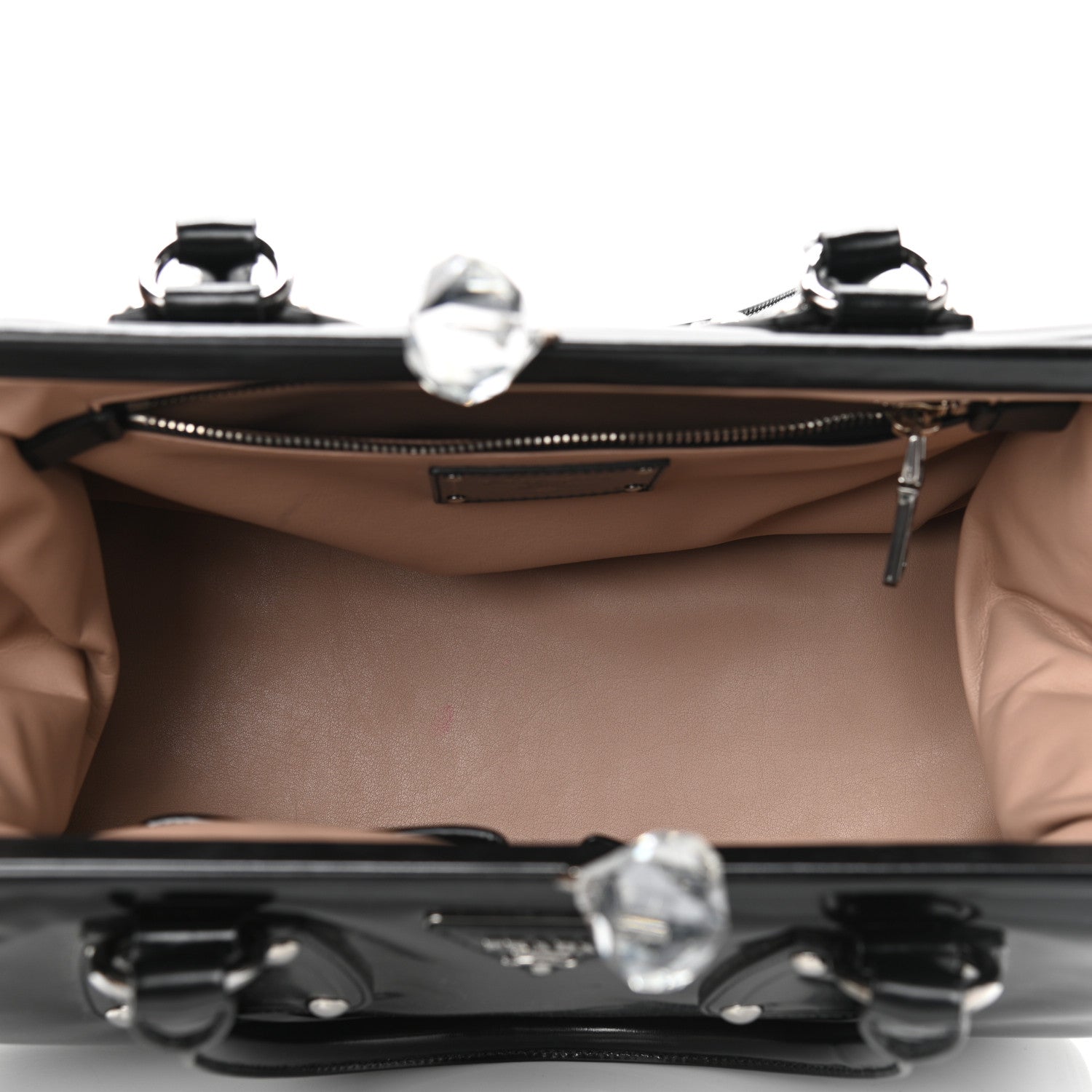 Prada Vernice Kisslock Satchel Black 4 of 12