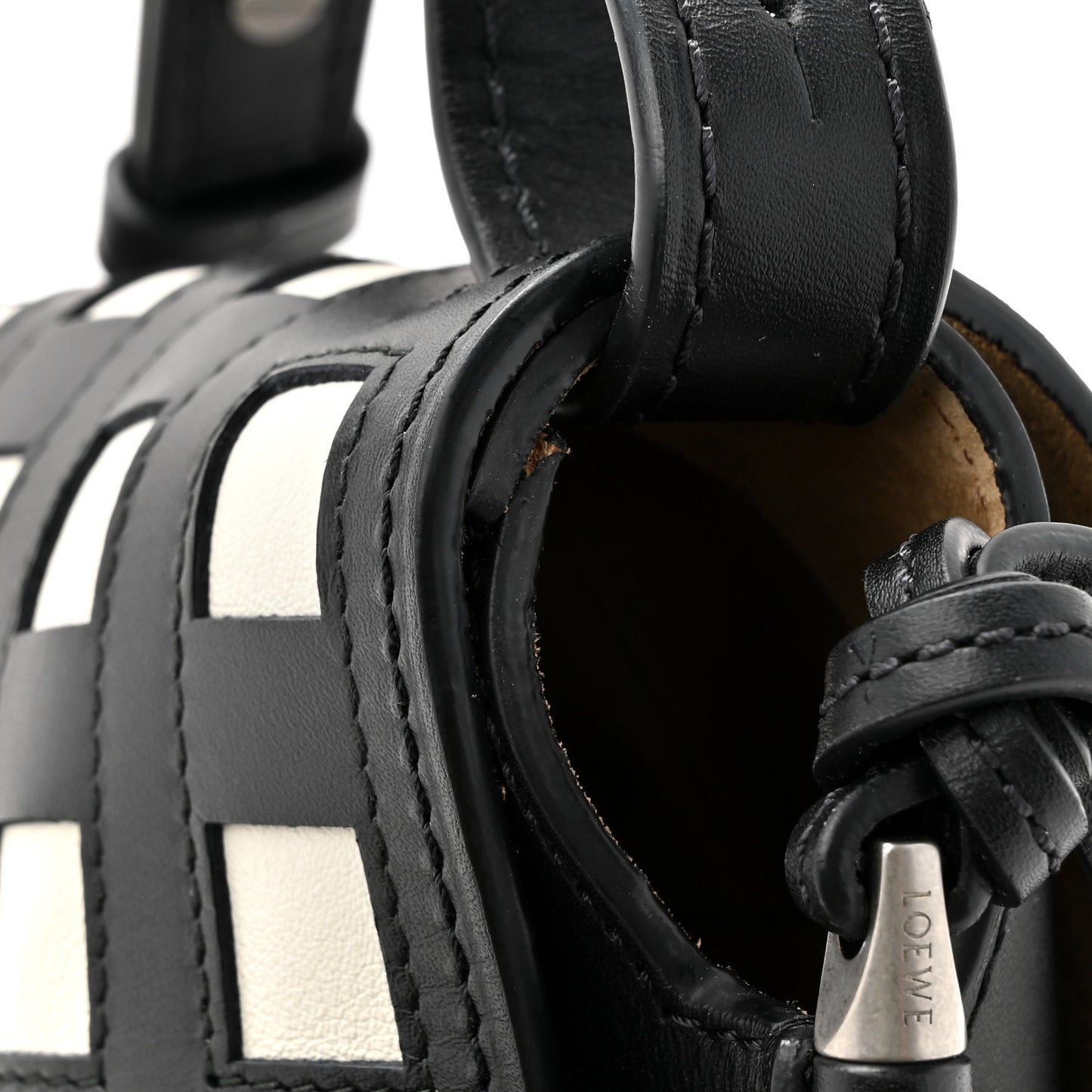 Calfskin Small Gate Crossbody Bag Black White
