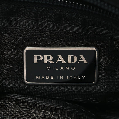 Prada Nylon Vela Saffiano Single Buckle Messenger Shoulder Bag Black 6 of 9