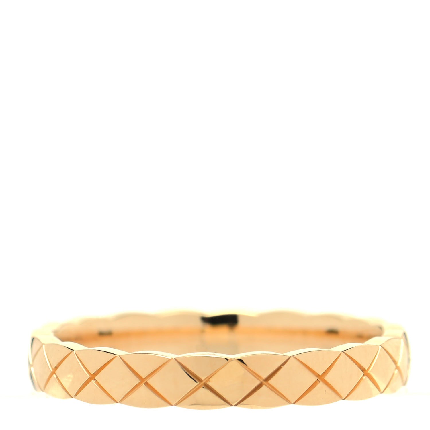 Chanel 18K Yellow Gold Mini Coco Crush Ring 58 8.25 1 of 4