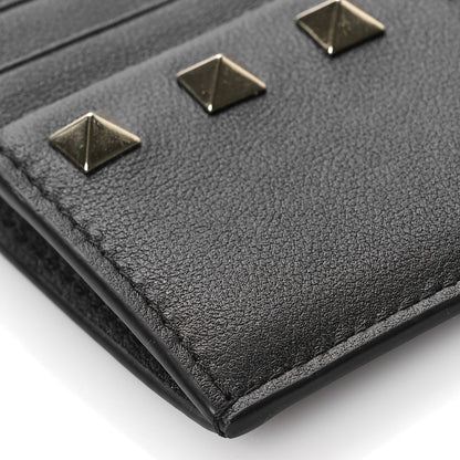 Valentino Garavani Vitello Rockstud Card Holder With Zipper Black 7 of 9