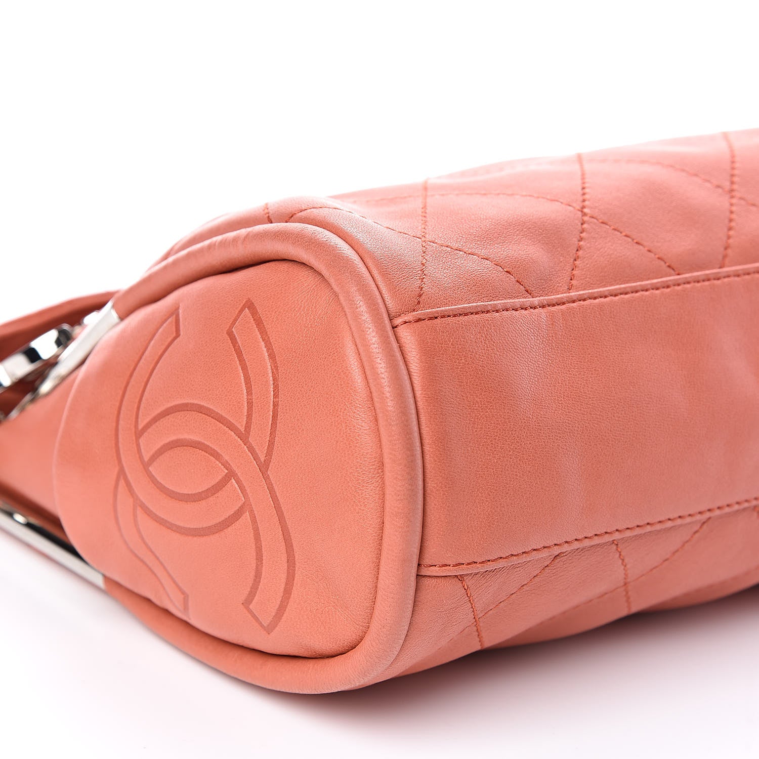 Chanel Lambskin Stitched Medium Ultimate Soft Tote Coral 8 of 14