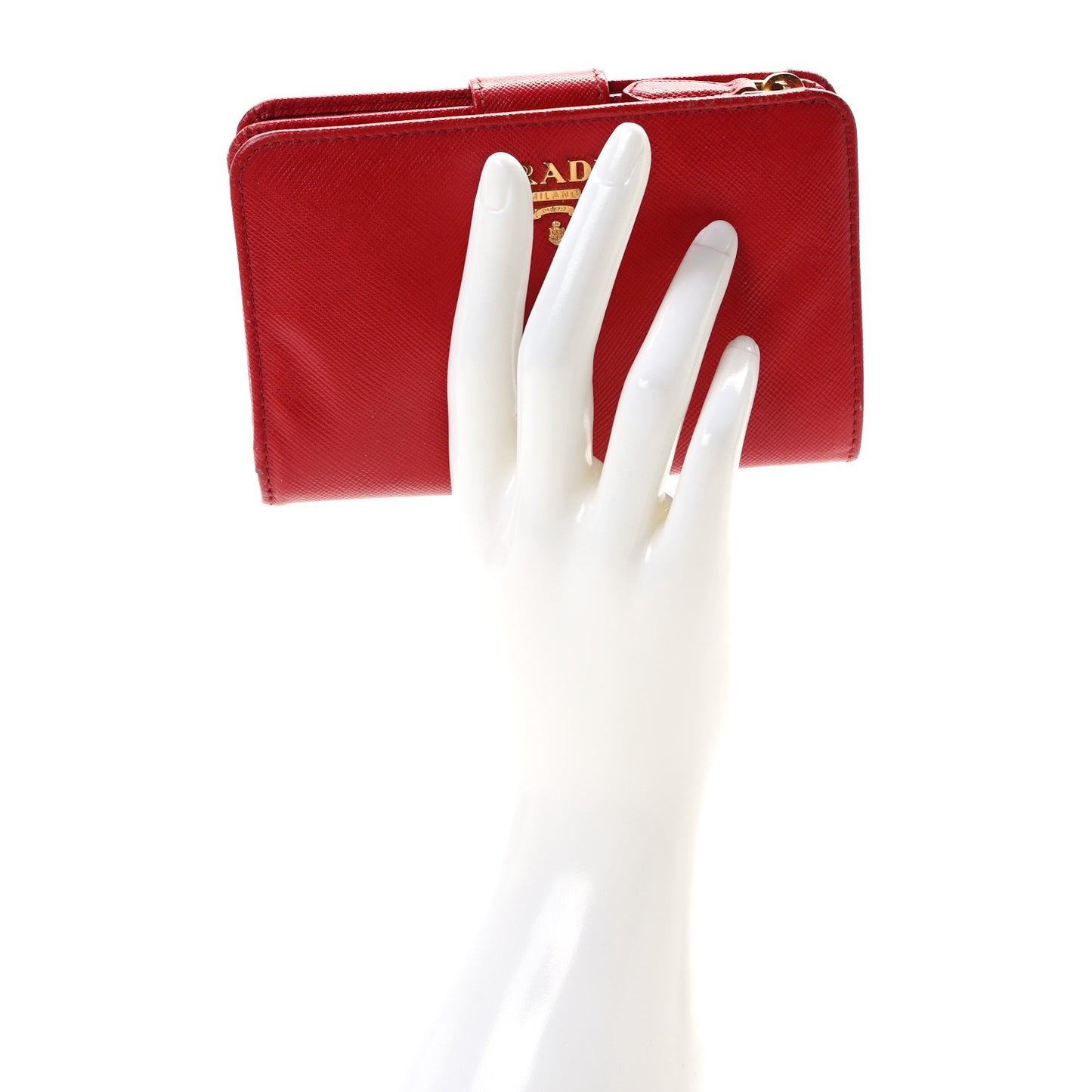 Saffiano Metal Compact Wallet Fuoco