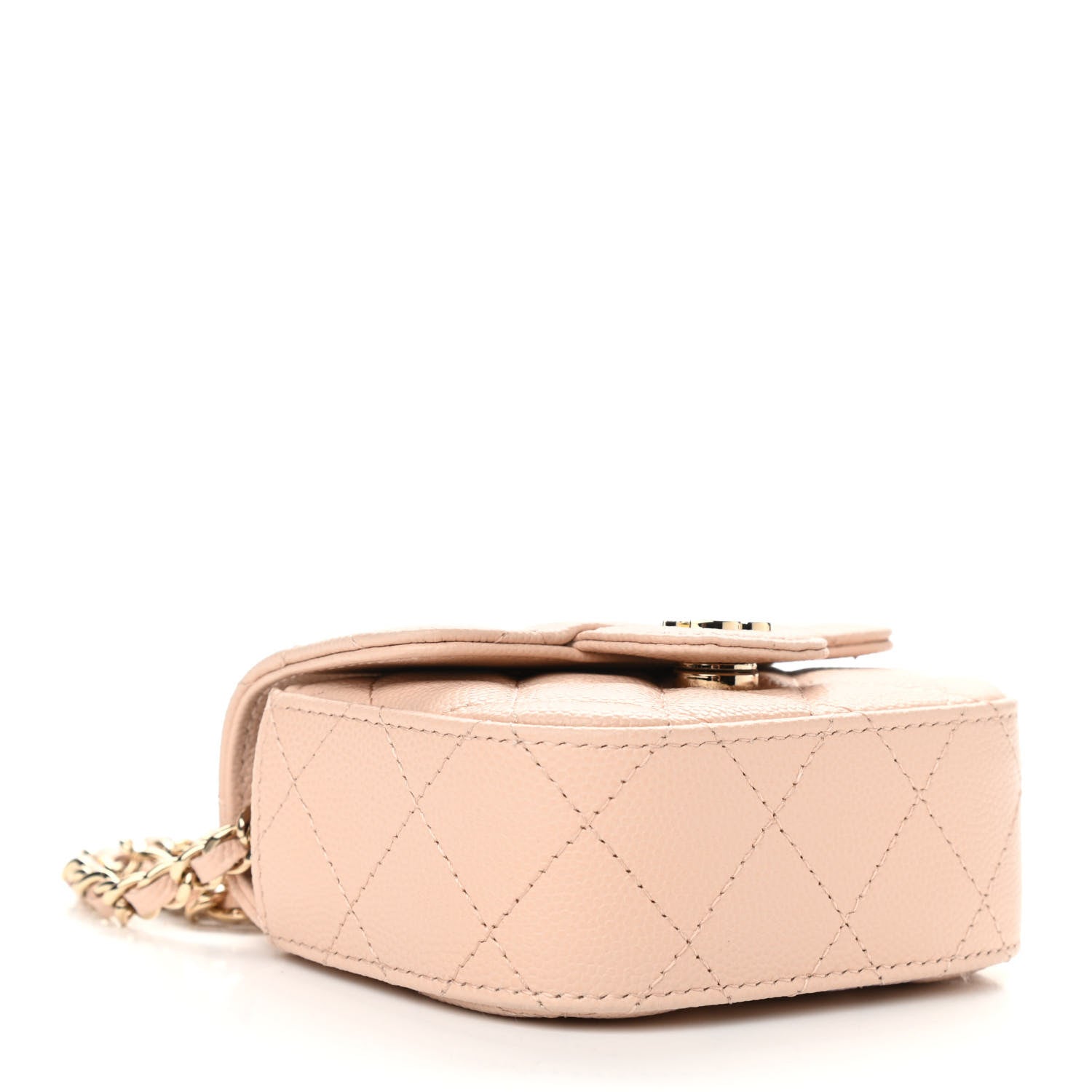 Chanel Caviar Quilted Mini Clutch With Chain Light Beige 4 of 12