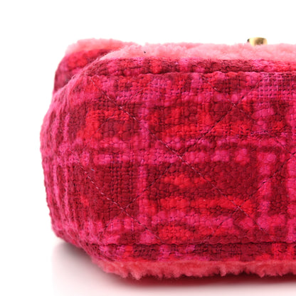 Chanel Shearling Tweed Quilted Mini Square Flap Bag Pink 9 of 11