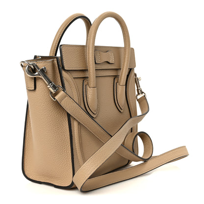 Celine Drummed Calfskin Nano Luggage Dune 3 of 11