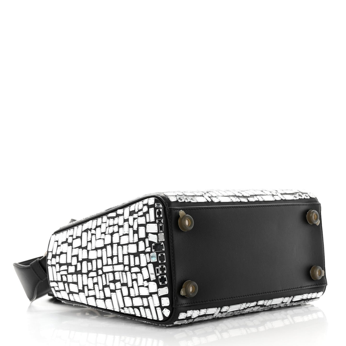 Smooth Calfskin Embroidered Medium Mosaic of Mirrors Lady Dior Black