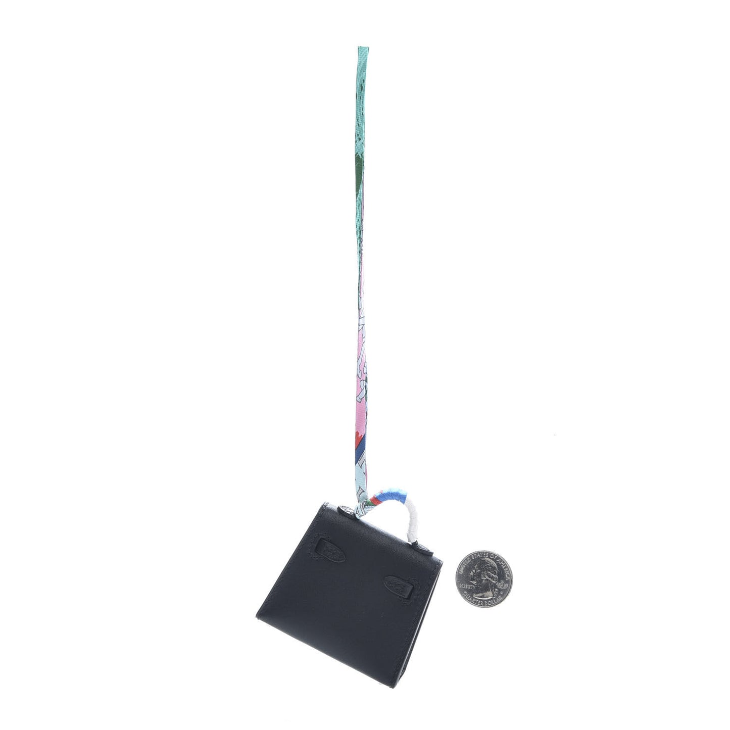 Tadelakt Mini Kelly Twilly Bag Charm Black