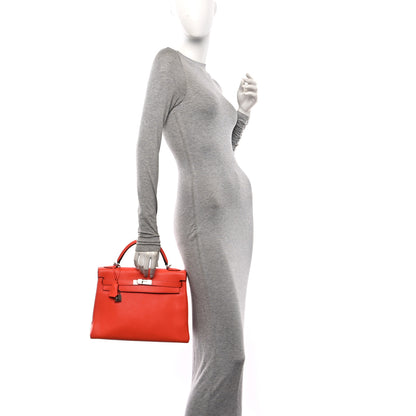 Hermes Taurillon Clemence Kelly Retourne 32 Capucine 2 of 10