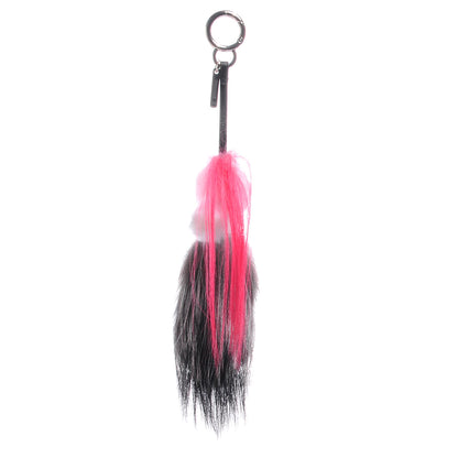 Fendi Mink Fox Goat Fur Mini Karlito Bag Charm Pink 3 of 5