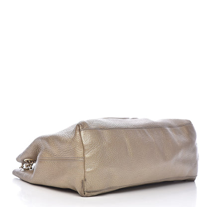 Gucci Metallic Pebbled Calfskin Medium Soho Chain Shoulder Bag Golden Beige 4 of 13