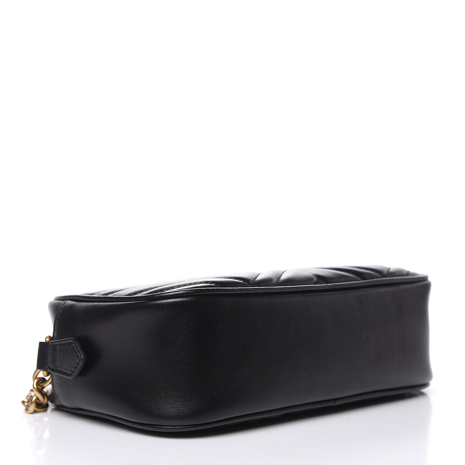 Gucci Calfskin Matelasse Small GG Marmont Chain Shoulder Bag Black 4 of 10