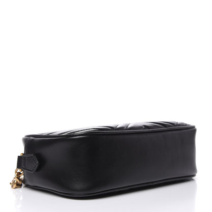 Gucci Calfskin Matelasse Small GG Marmont Chain Shoulder Bag Black 4 of 10