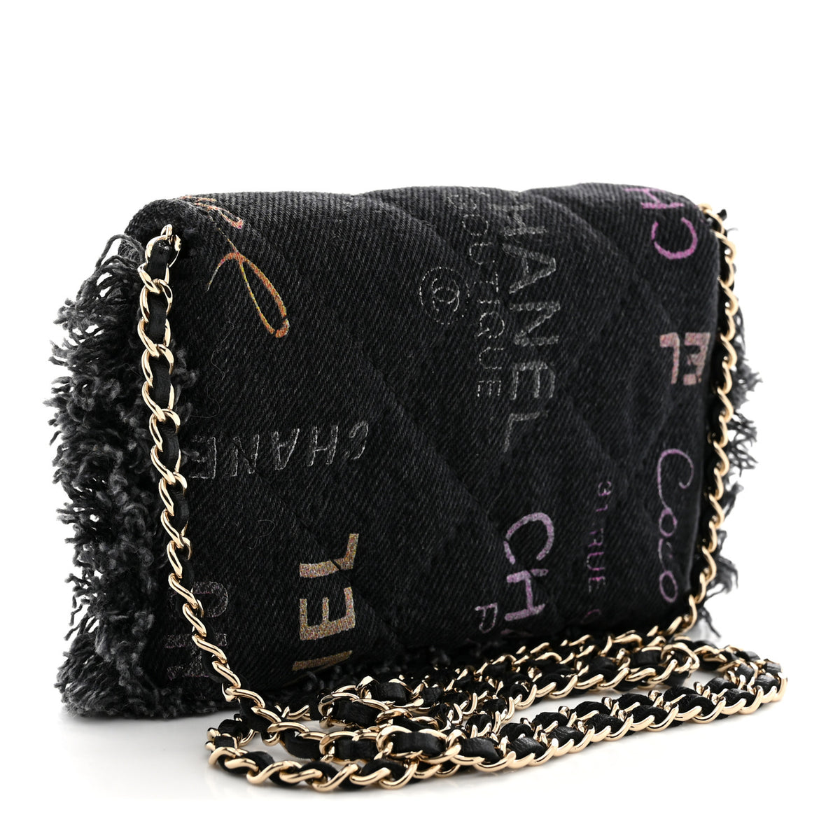 Chanel Denim Quilted Denim Mood Belt Bag Black Multicolor 3 of 11