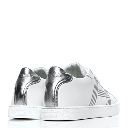 Hermes Calfskin Womens Advantage Sneakers 35 White Gris Argente 3 of 4