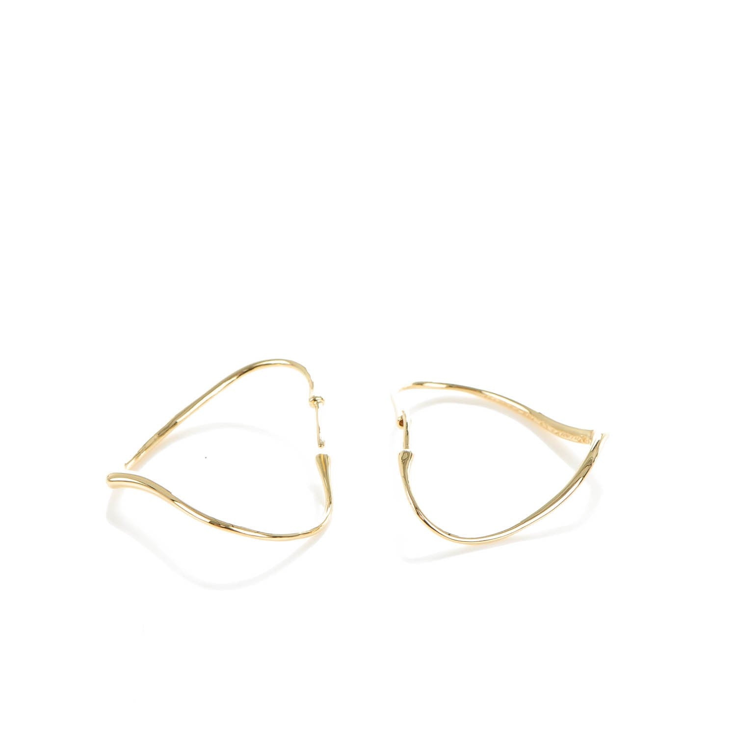 Tiffany 18K Yellow Gold Small Elsa Peretti Open Heart Hoop Earrings 5 of 7