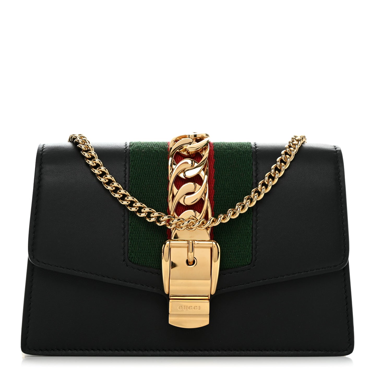Calfskin Super Mini Sylvie Chain Shoulder Bag Black