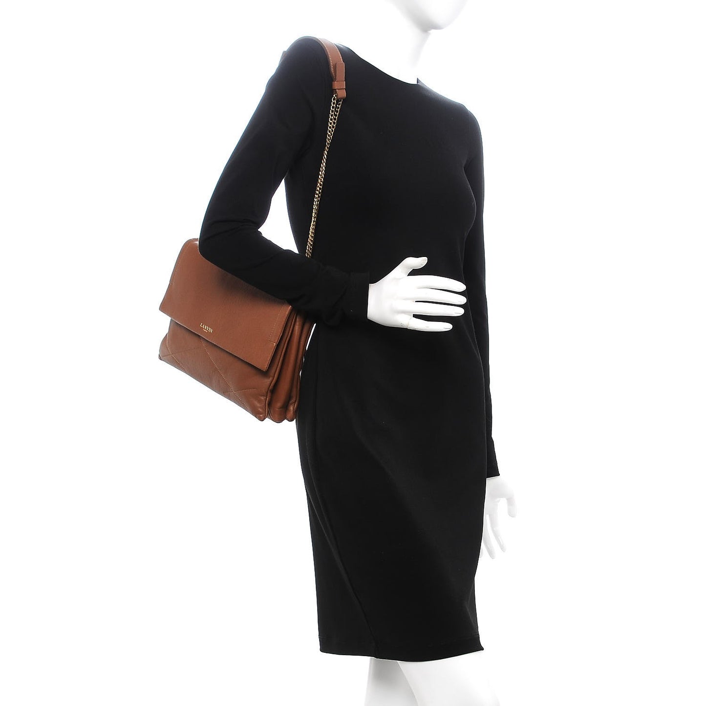 Lambskin Quilted Medium Sugar Flap Shoulder Bag Camel