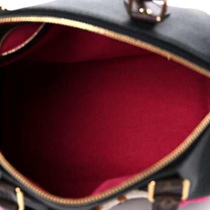 Louis Vuitton Calfskin Monogram Teddy Speedy Bandouliere 30 Black 5 of 8