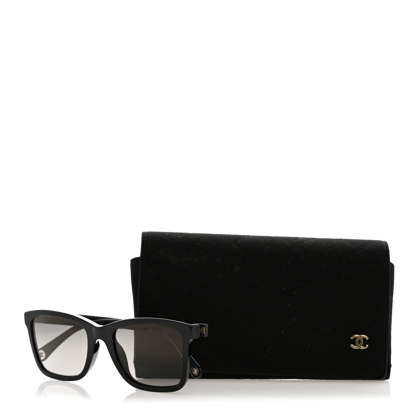 Acetate CC Rectangle Sunglasses 5551-U Black