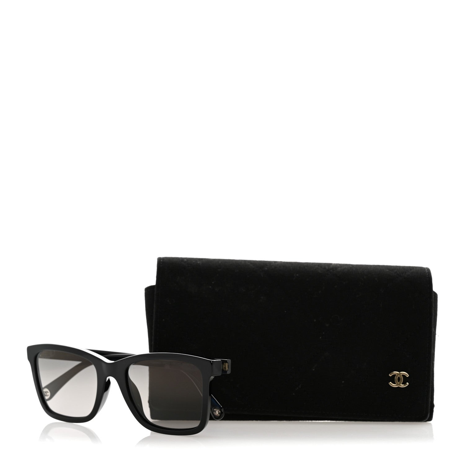 Chanel Acetate CC Rectangle Sunglasses 5551-U Black 9 of 9