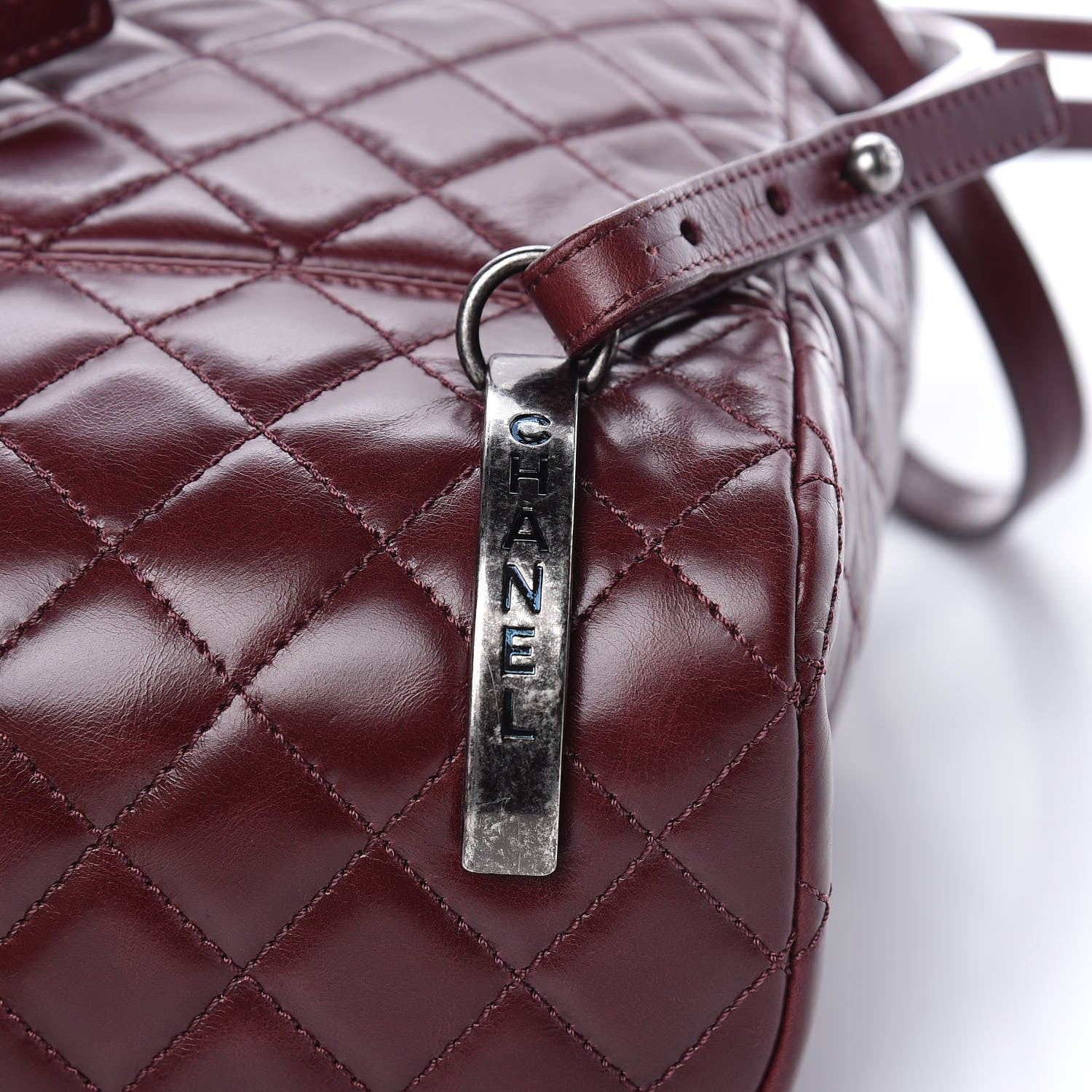 Chanel Glazed Calfskin Quilted Small Salzburg Backpack Burgundy 13 of 16