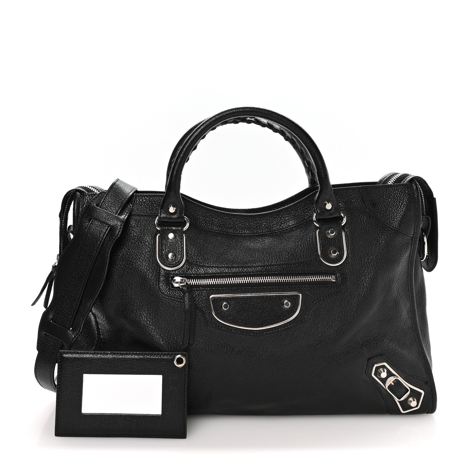Balenciaga Chevre Silver Metallic Edge Hardware City Black 2 of 11