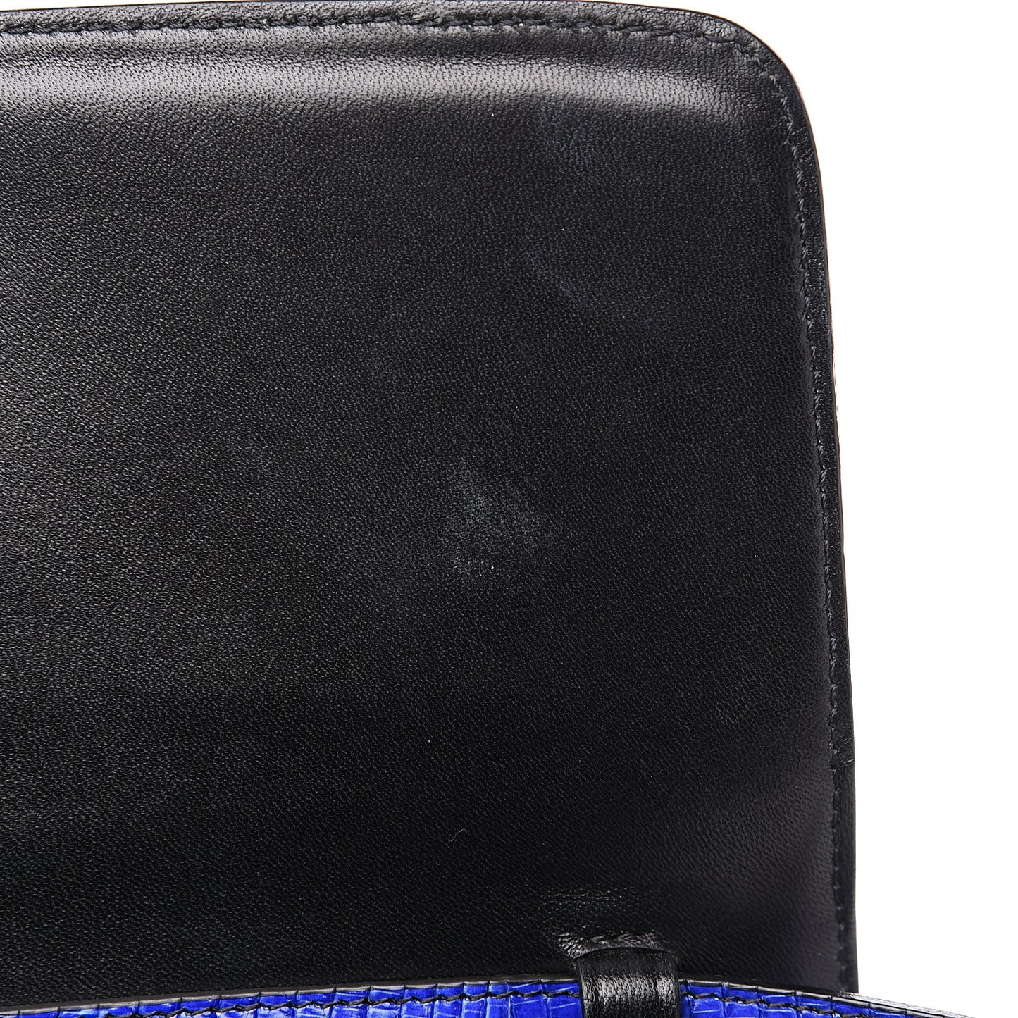 Lizard Medium Classic Box Flap Bag Indigo
