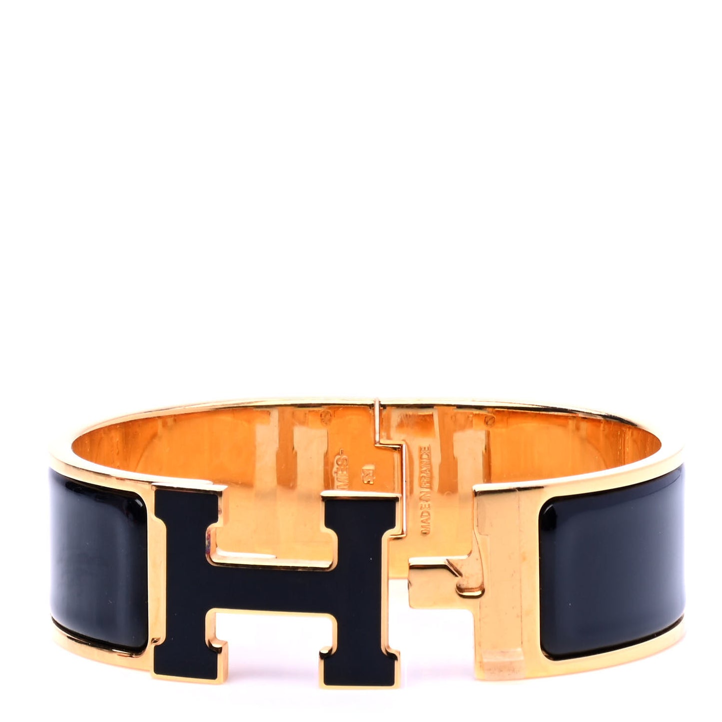 Enamel Wide Clic Clac H Bracelet PM Black