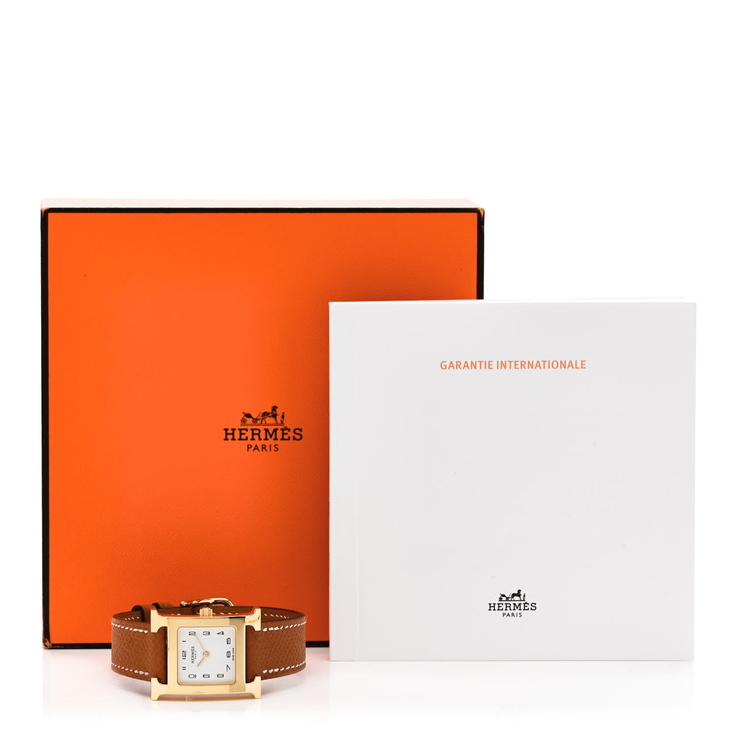 Hermes Stainless Steel Epsom 21mm Heure H Hour Quartz Watch Gold 5 of 5