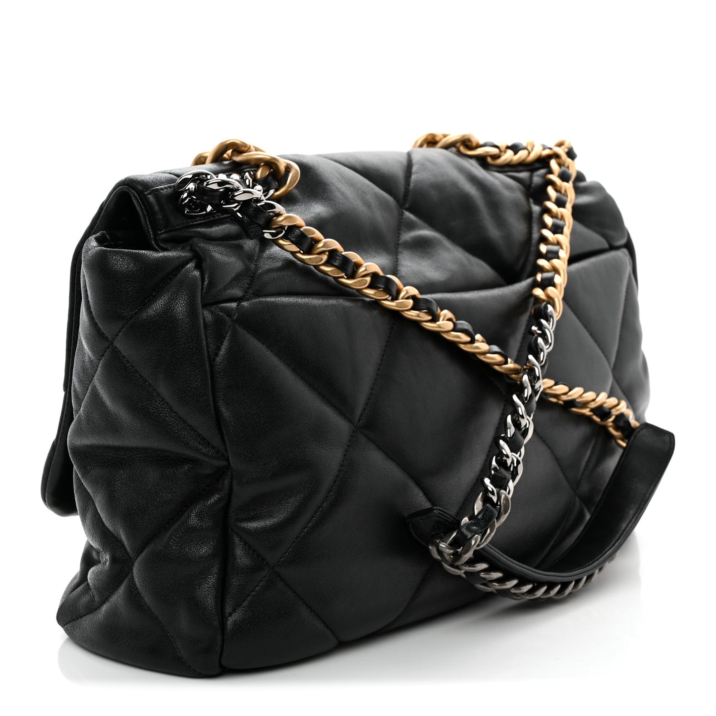 Lambskin Quilted Maxi Chanel 19 Flap Black
