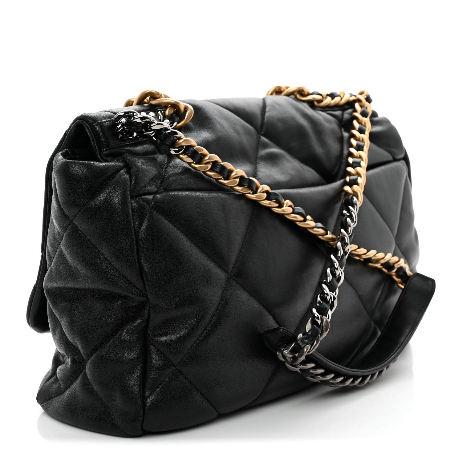 Chanel Lambskin Quilted Maxi Chanel 19 Flap Black 3 of 10