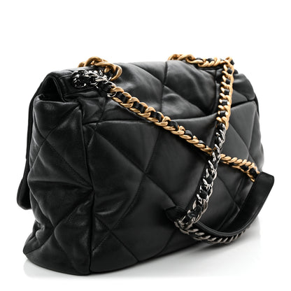 Chanel Lambskin Quilted Maxi Chanel 19 Flap Black 3 of 10