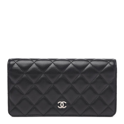 Chanel Lambskin Quilted Yen Wallet Black 1 of 12