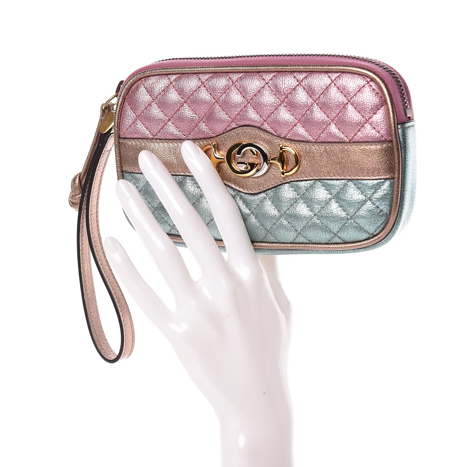 Gucci Laminated Nappa Trapuntata Zumi iPhone Case Rosa Lago Rame 2 of 6