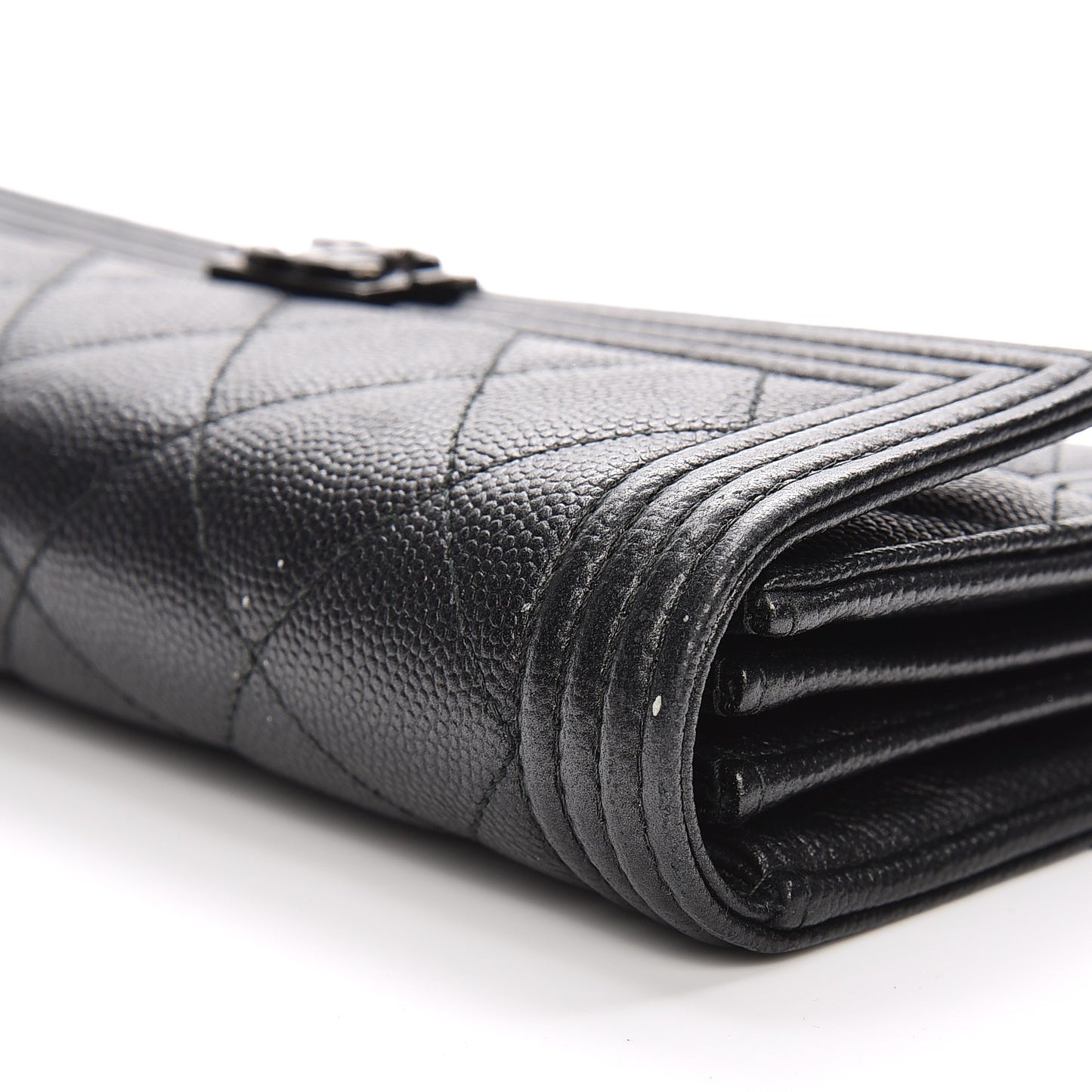 Caviar Quilted Boy Flap Wallet So Black