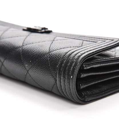 Chanel Caviar Quilted Boy Flap Wallet So Black 9 of 10