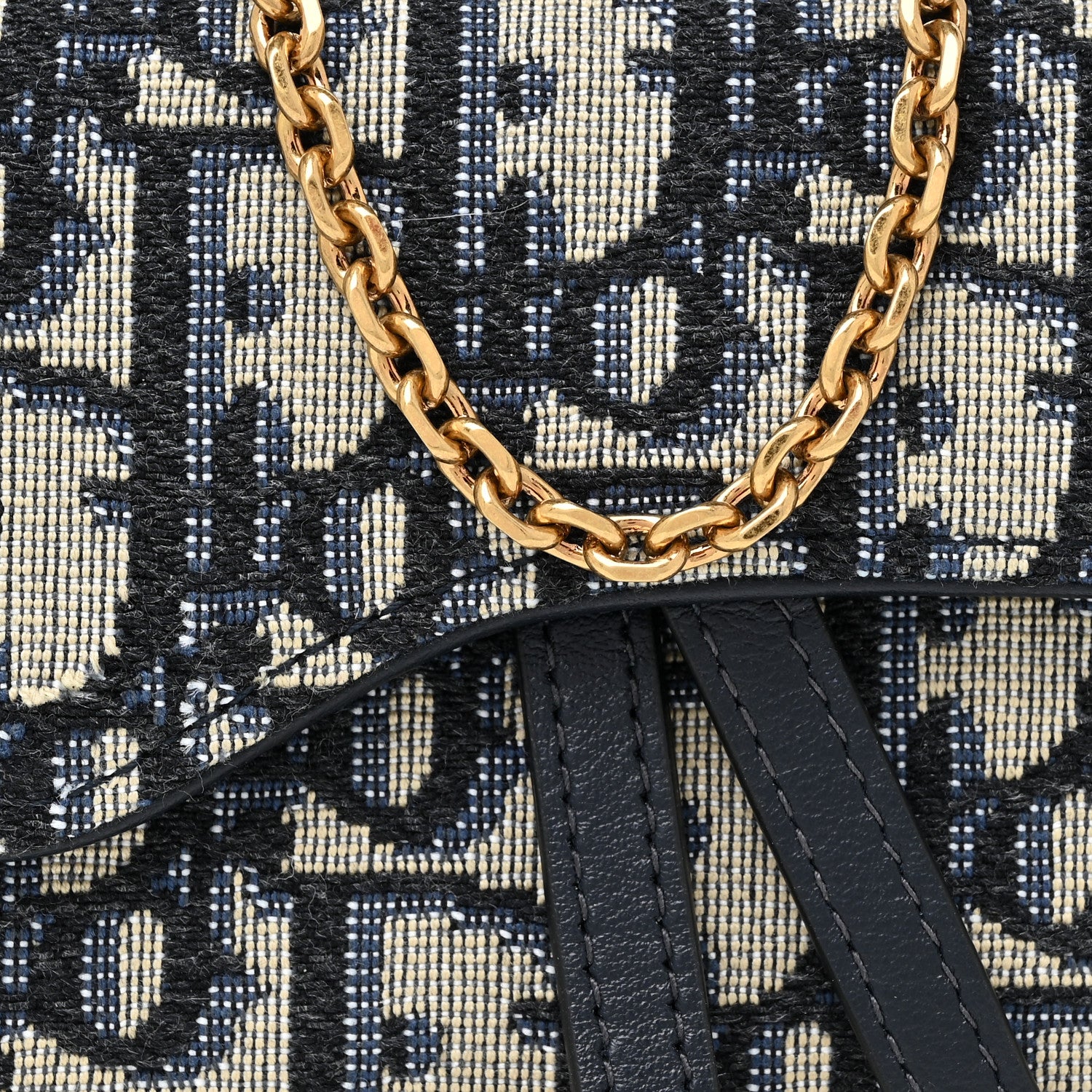 Christian Dior Oblique Nano Saddle Chain Pouch Blue 6 of 9