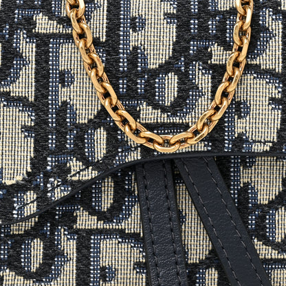 Christian Dior Oblique Nano Saddle Chain Pouch Blue 6 of 9