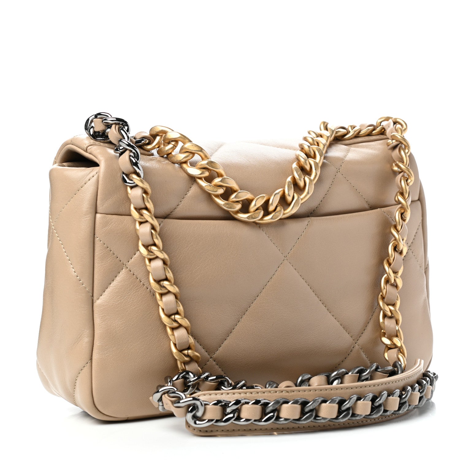 Chanel Lambskin Quilted Medium Chanel 19 Flap Dark Beige 3 of 11